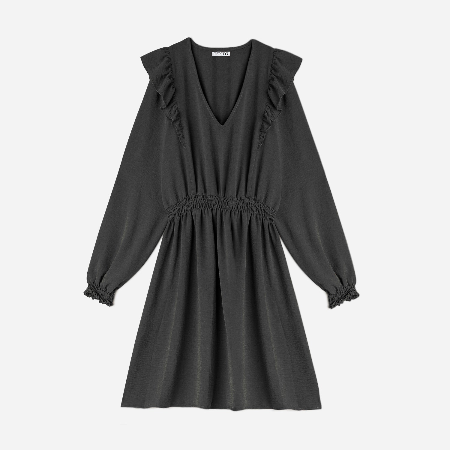 Robe TEXTO noire à volants