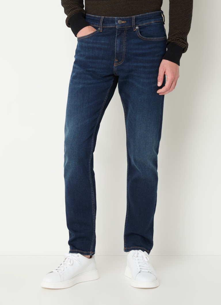 Jeansy HUGO BOSS slim-fit, ciemne wyblaknięcie