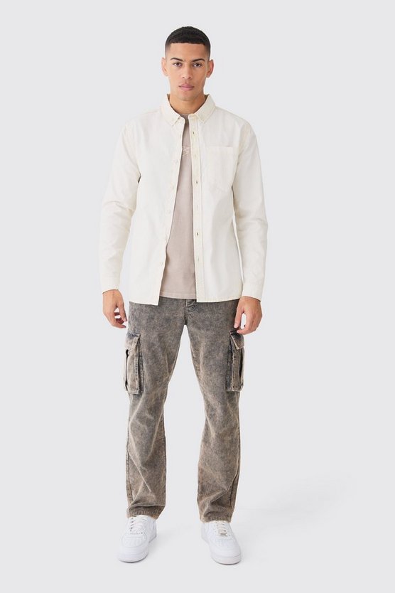 Langärmliges Twill Hemd