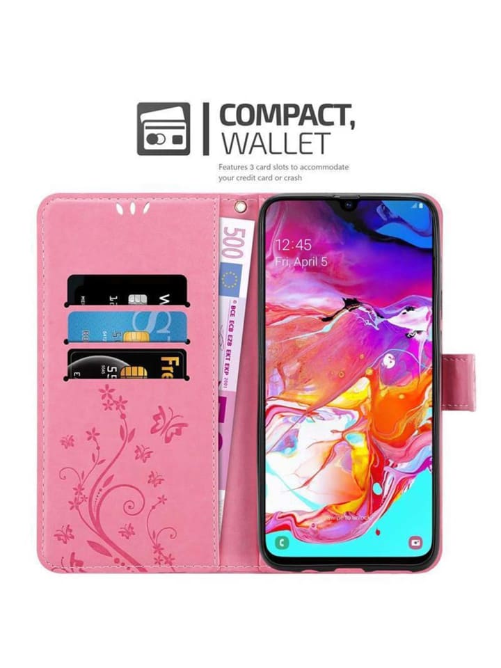 cadorabo Hülle für Samsung Galaxy A70 / A70s Blumen Design in FLORAL ROSA günstig kaufen onesize