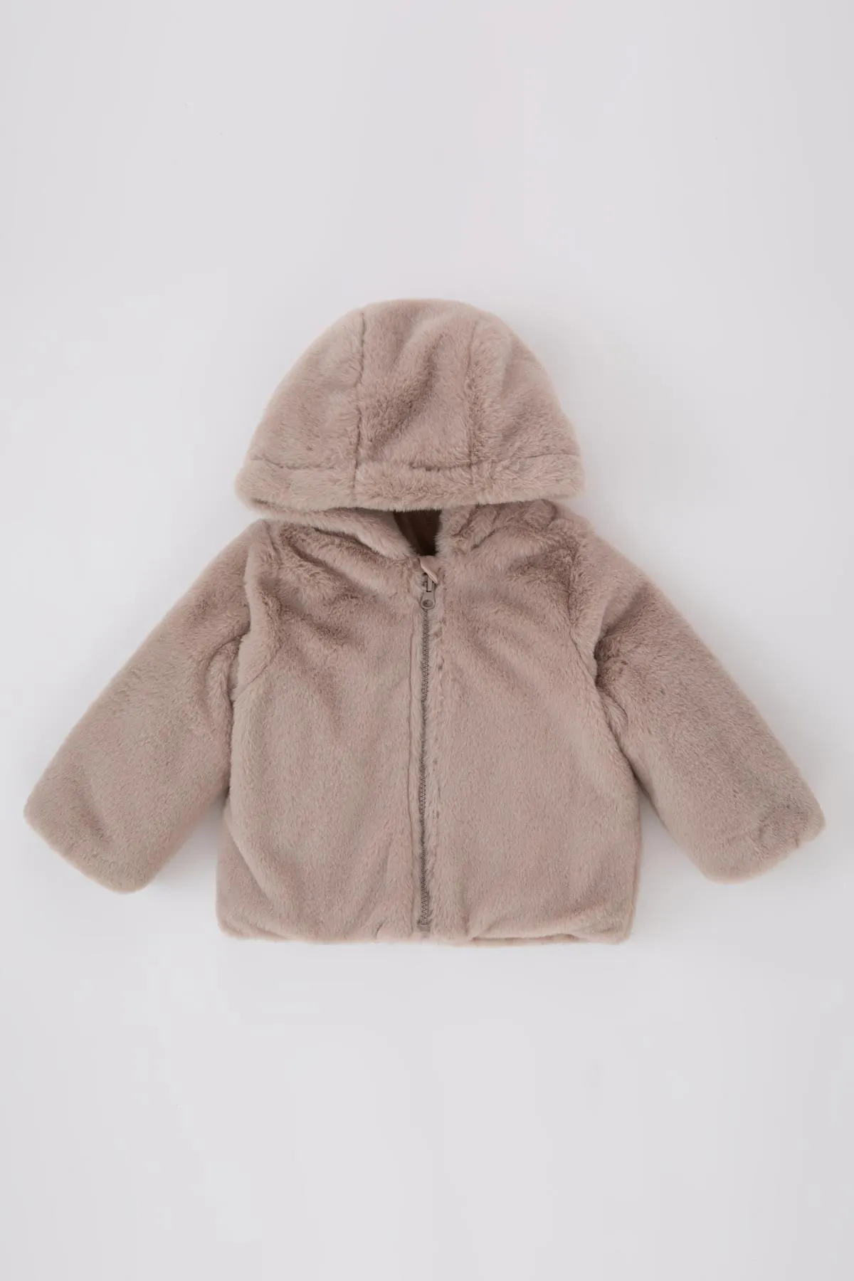 DeFacto  Baby-Mädchen-Plüschmantel mit Kapuze