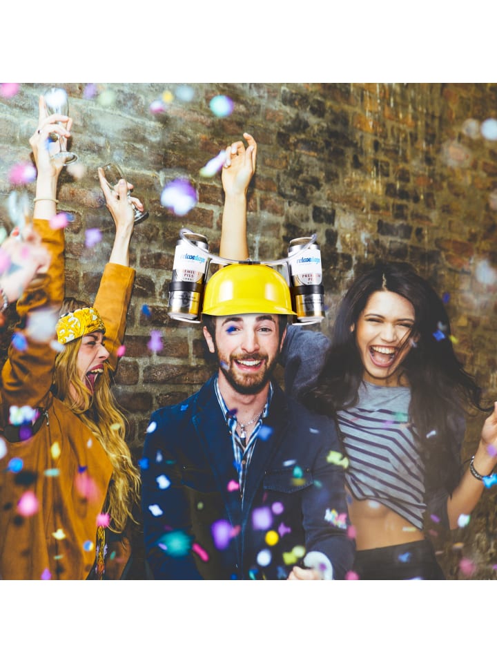 relaxdays 4x Party-Trinkhelm in Gelb günstig kaufen onesize