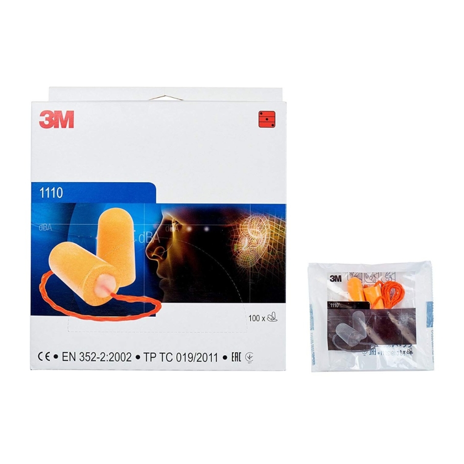 Dopuri de urechi 3M 6.21.15.215.00, 37 dB, cu fir, 100 perechi/cutie, 1110