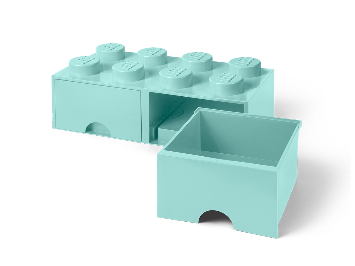 Stein mit 8 Noppen und Schubfächern in Aquamarinblau 5006182