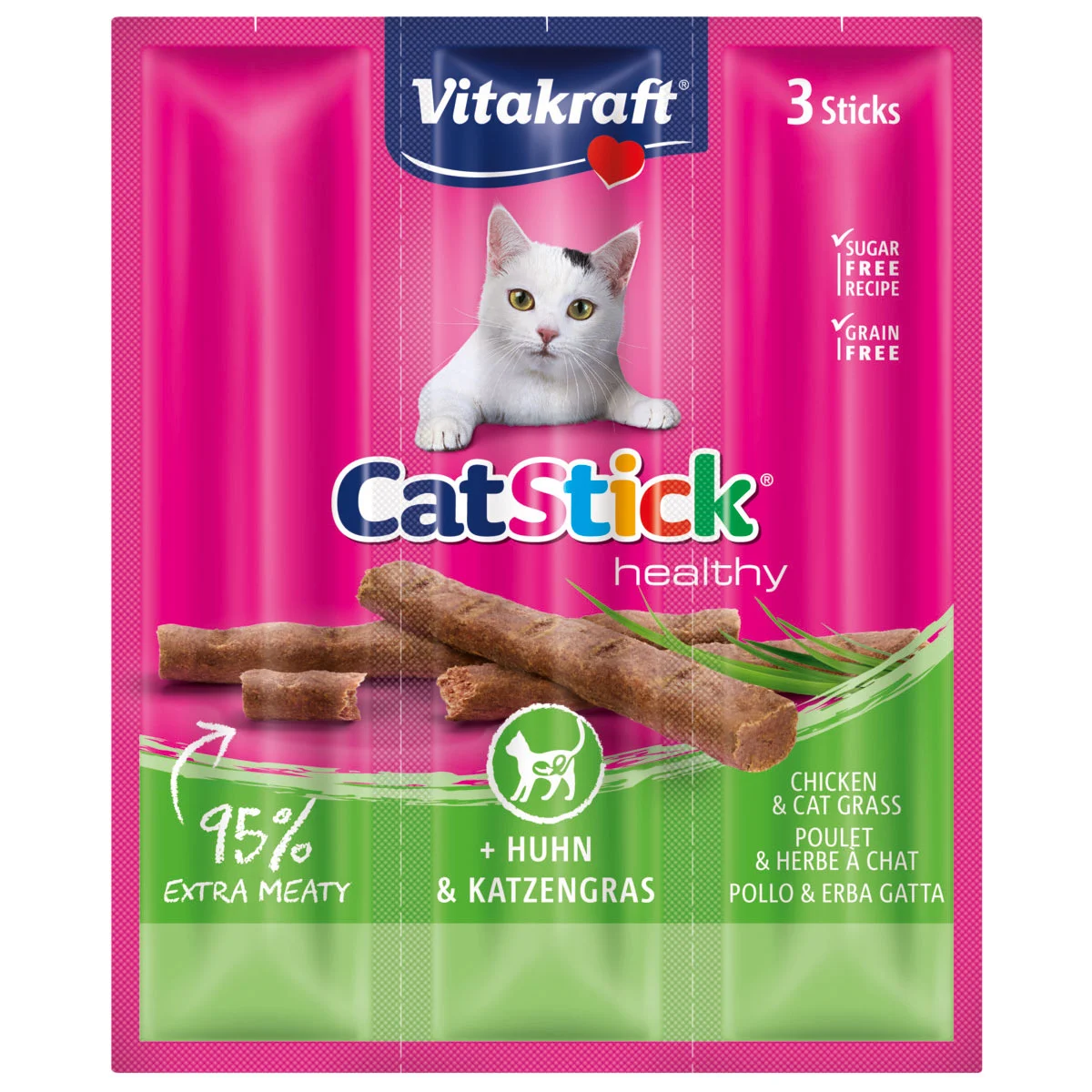 Vitakraft Cat Stick mini Huhn,Inulin&Katzengras