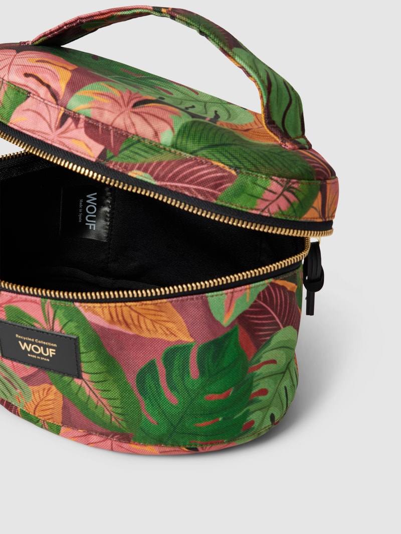 Kosmetiktasche mit kurzem Henkel Modell 'Mia' in olivgrün