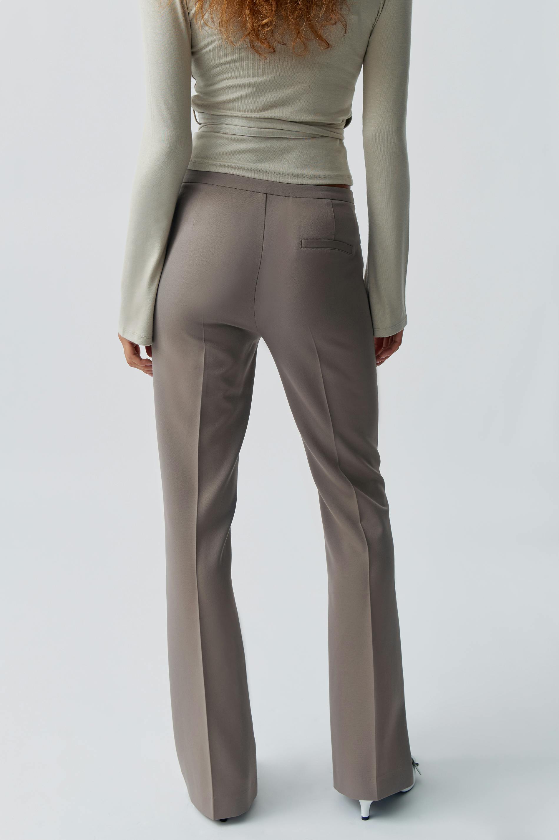 Mid waist bootcut trousers