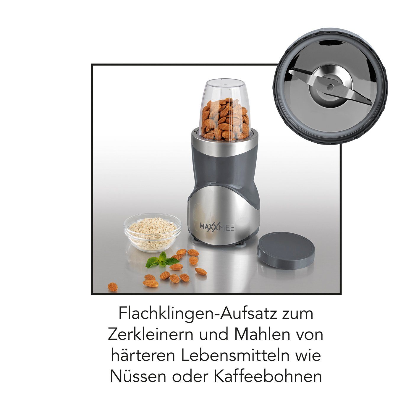 MAXXMEE Smoothie-Maker Standmixer inkl. To-Go Deckel, 380 W, 12 Teile