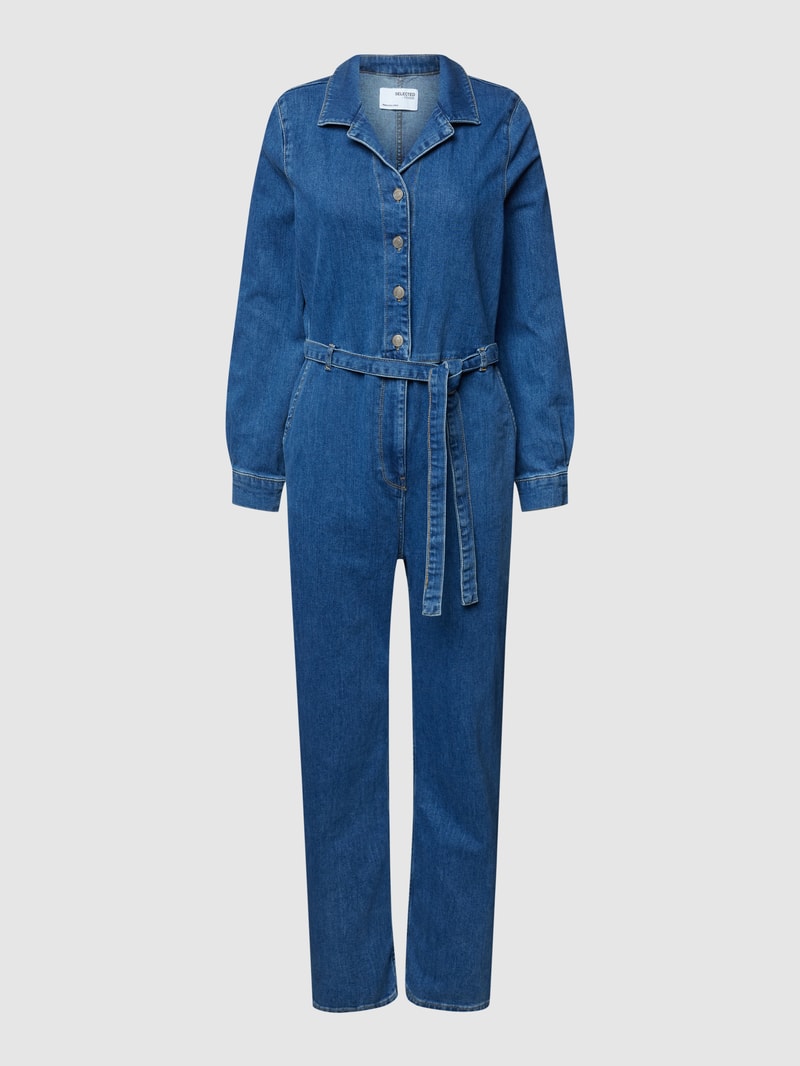 Jumpsuit mit Reverskragen Modell 'STEFANIE' in blau