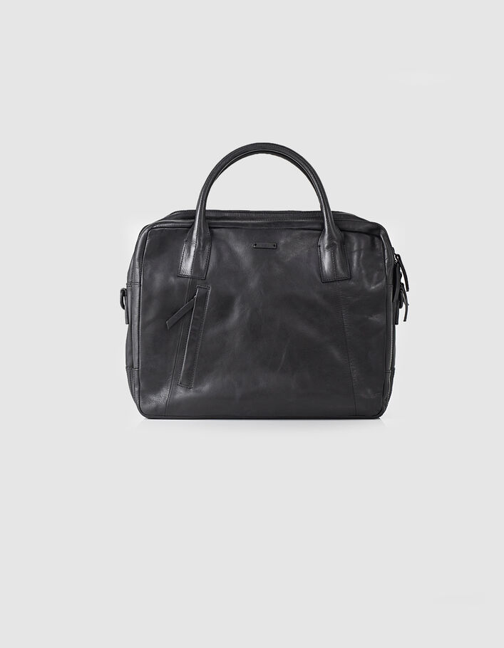 Sac noir en cuir homme