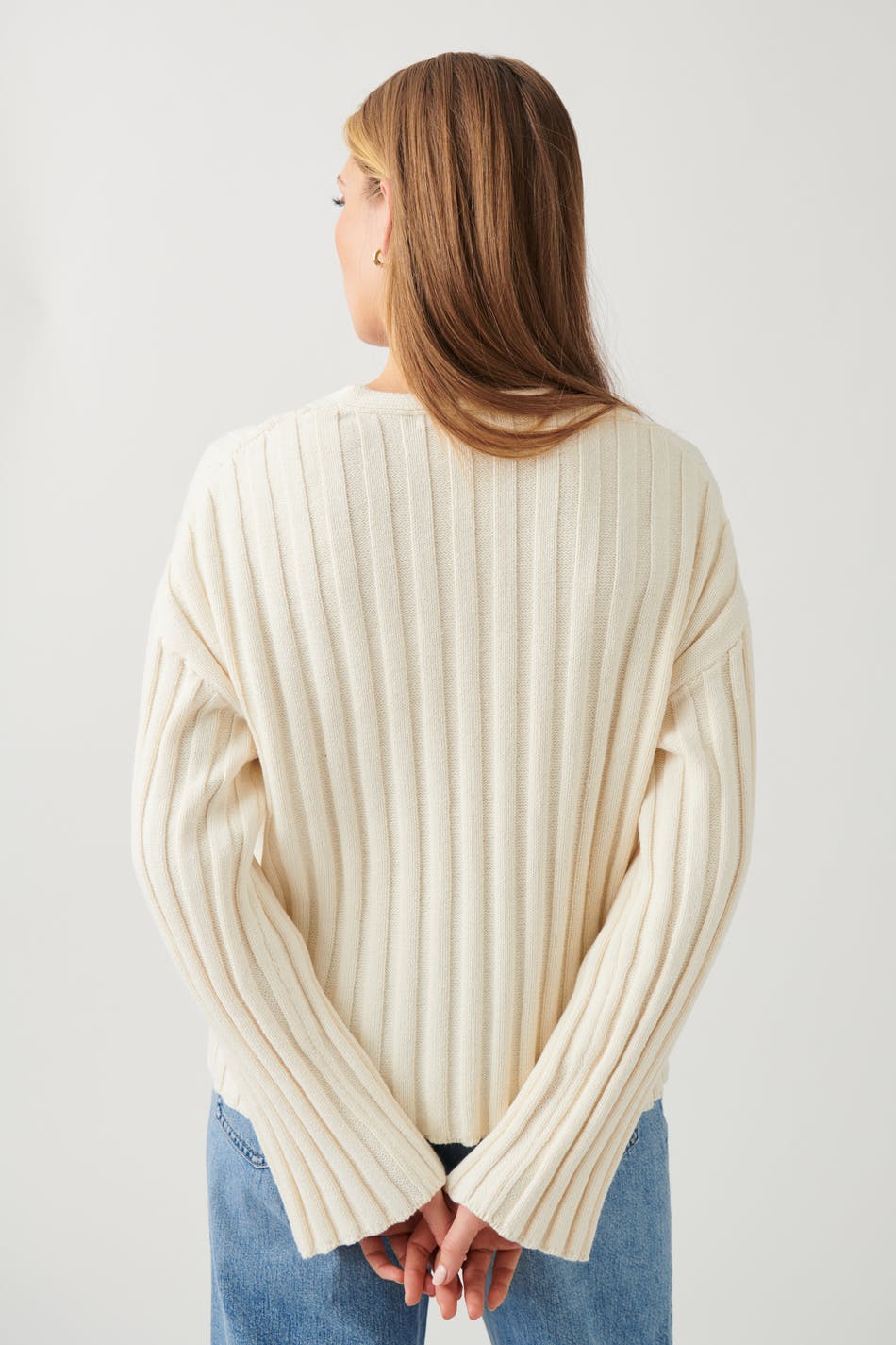 V-neck knitted sweater