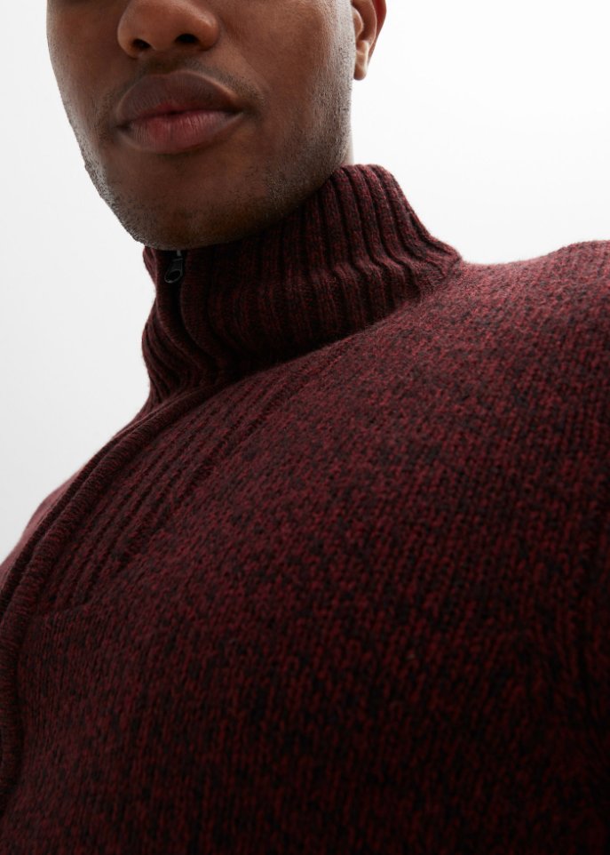 Strickjacke mit Stehkragen mit recyceltem Polyacryl