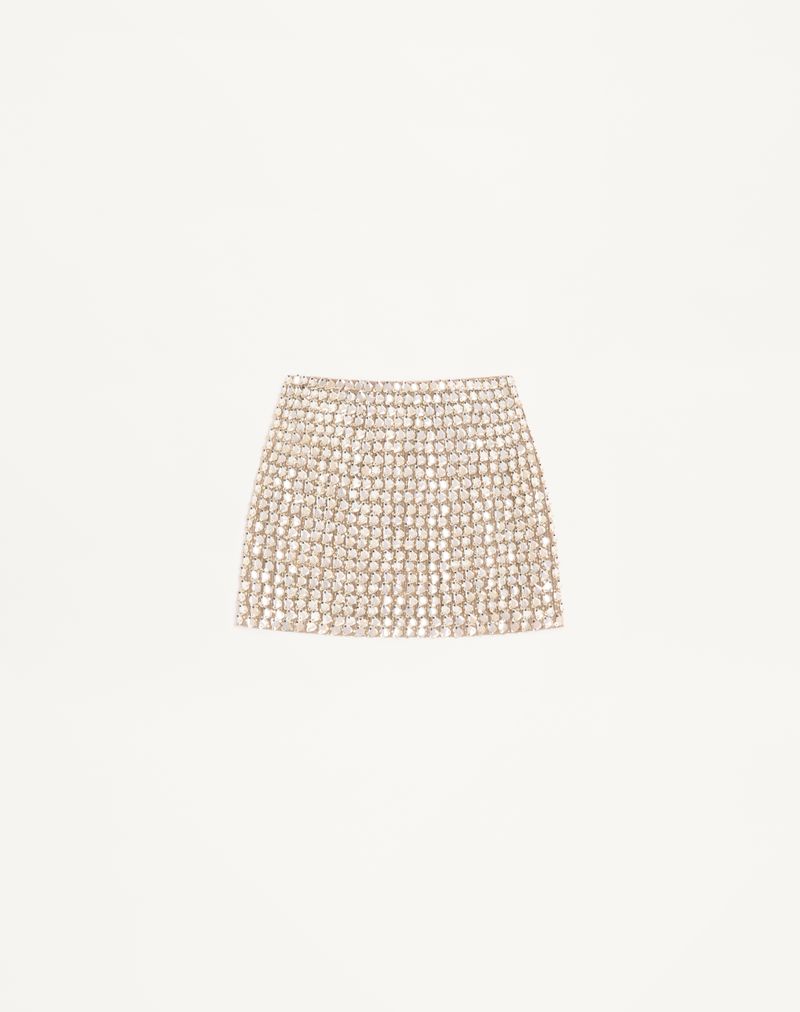 Minissaia de organza bordada