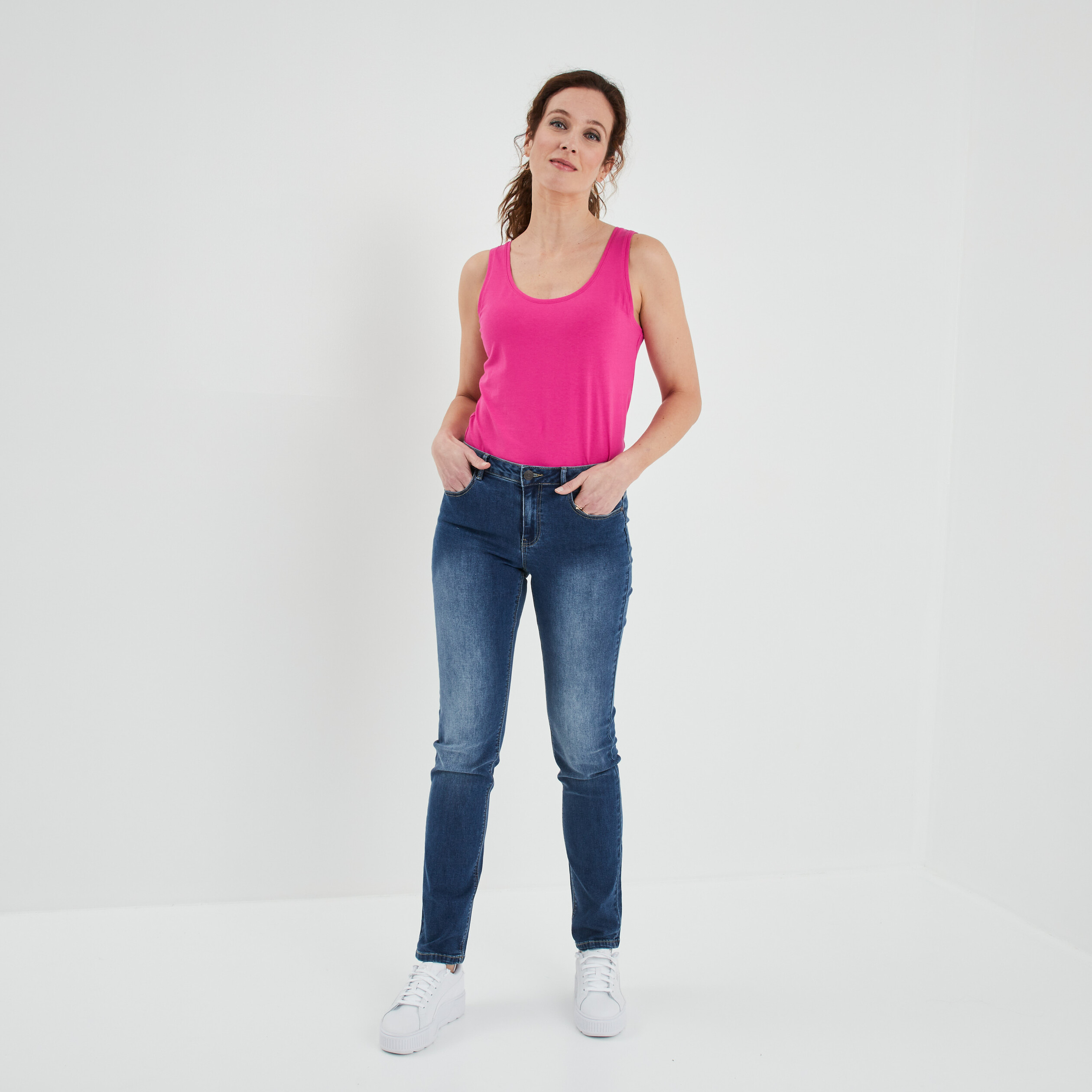 Jeans straight taille normale denim stone femme | La Halle
