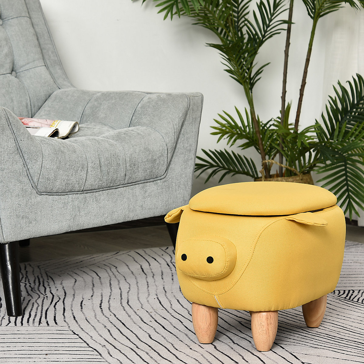 Kinderhocker in Schweinchenform