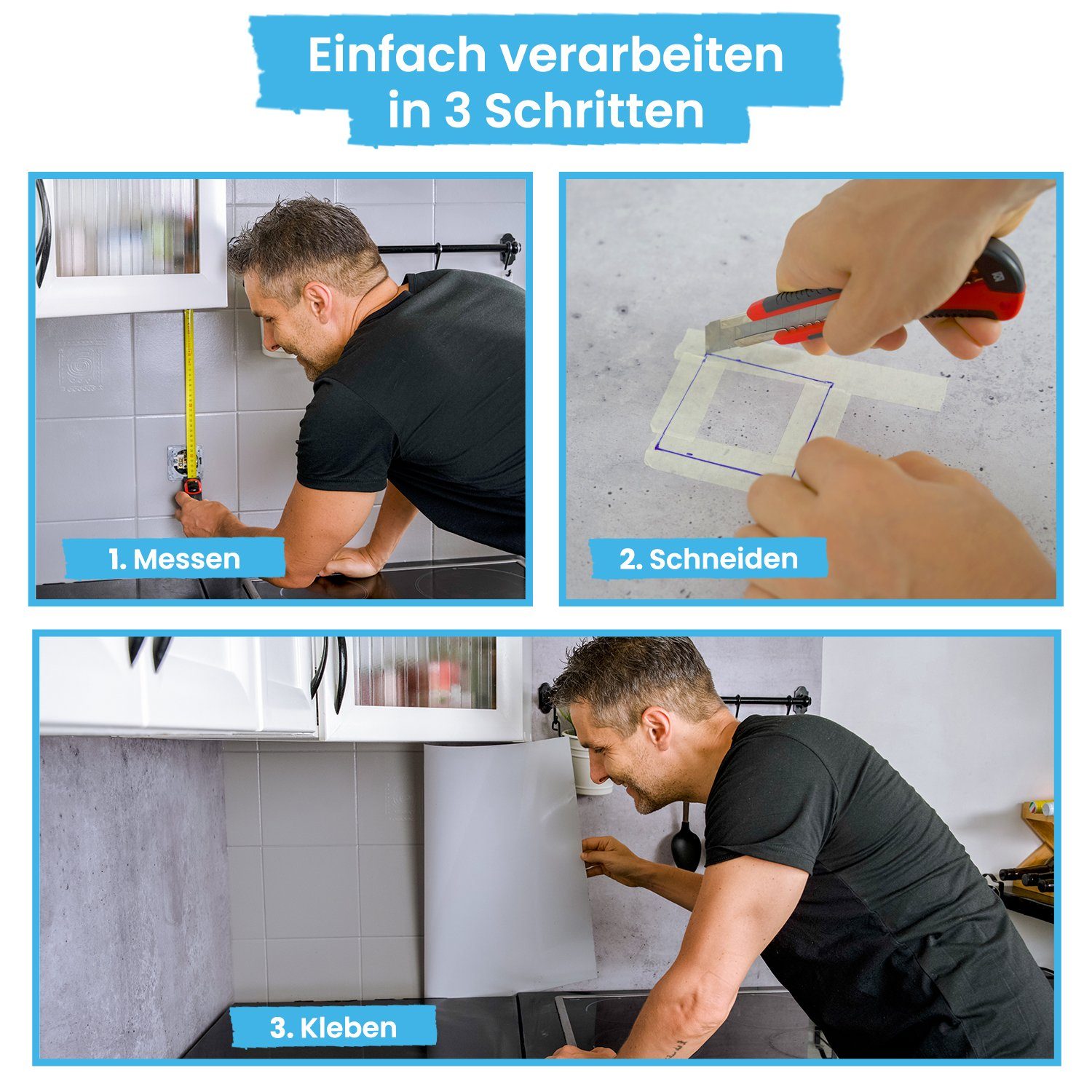 danario Küchenrückwand danario Küchenrückwand selbstklebend - 3D-Optik - Spritzschutz Küche