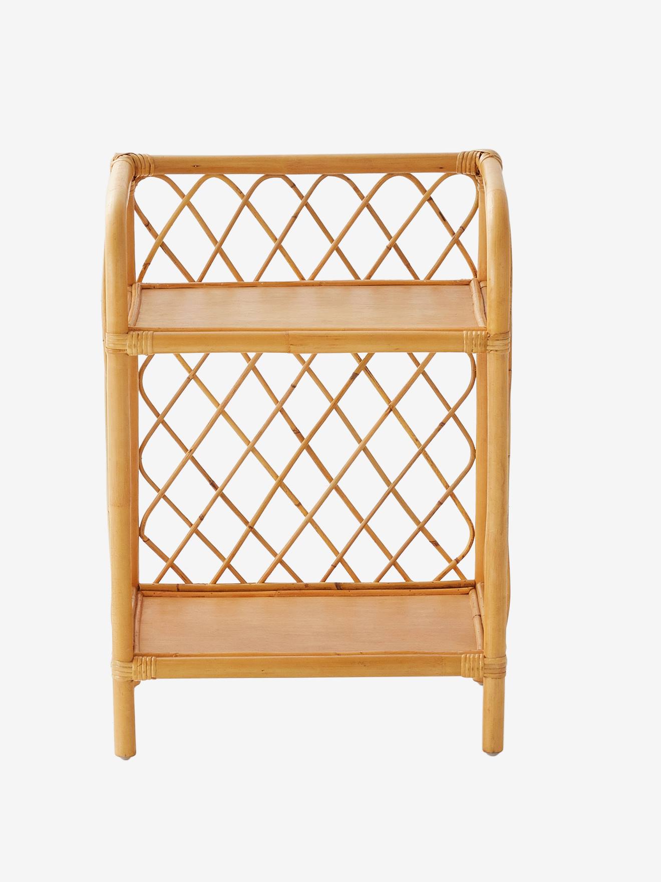 Vertbaudet Kinderzimmer Nachttisch aus Rattan BOHO - natur/rautenfrom