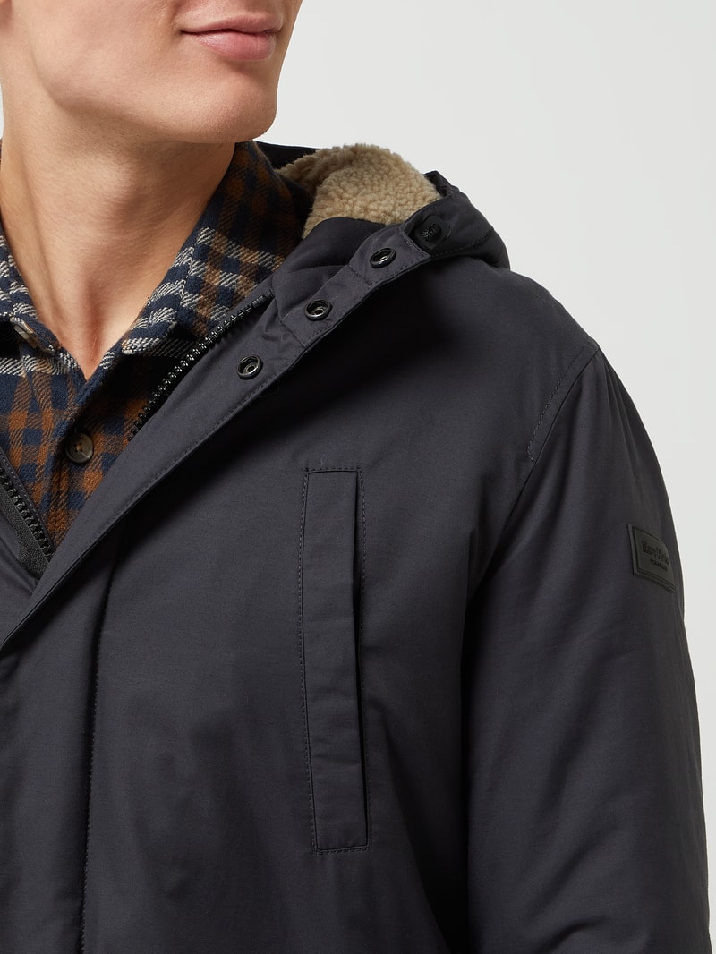 Parka mit gefütterter Kapuze in schwarz