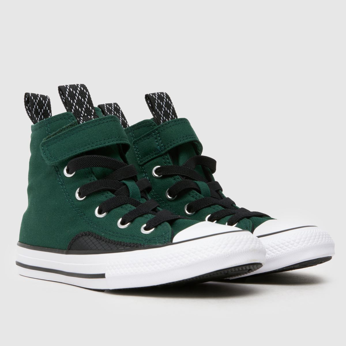 Converse mörkgröna all star hi sportiga lättåtkomliga juniorsneakers för pojkar