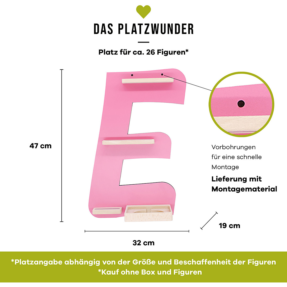 Buchstabe E small, pink