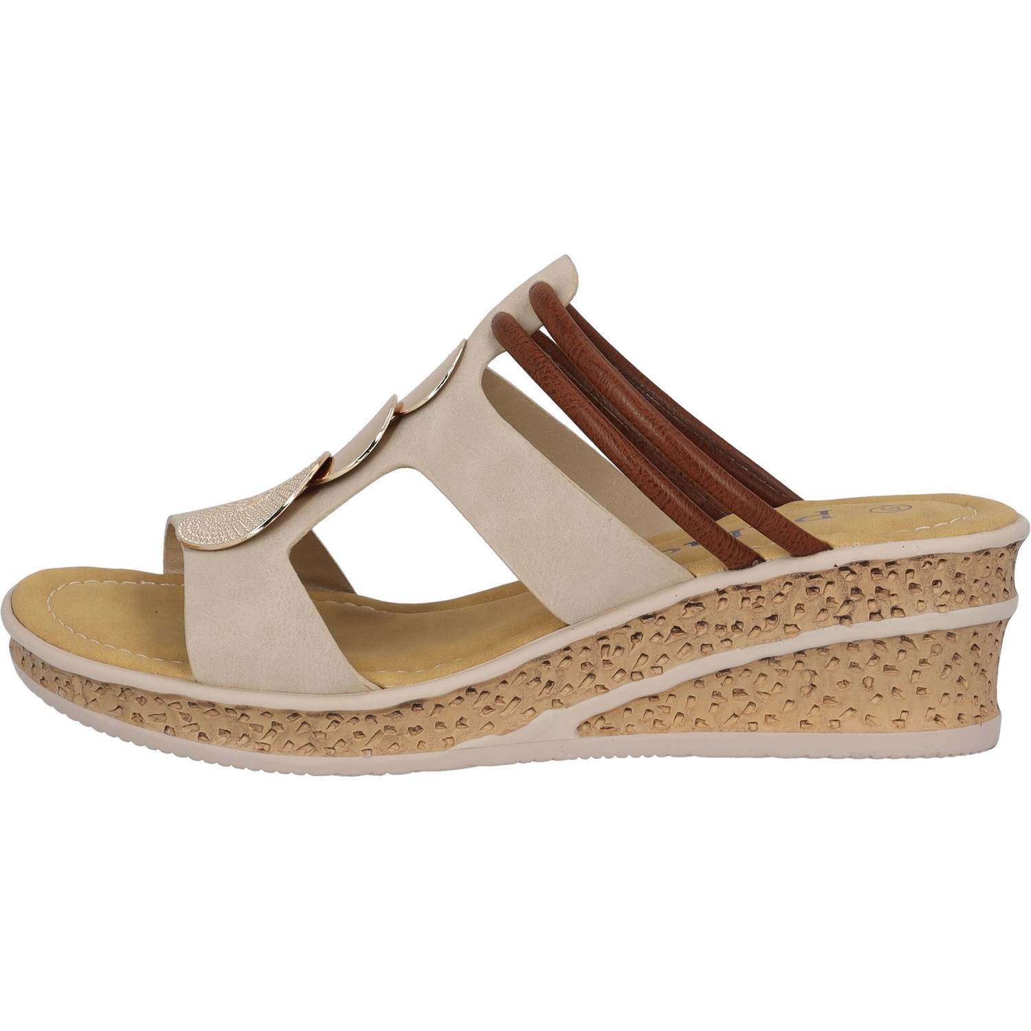 Palado Siolma, Plateau-Pantoletten, Damen, Beige