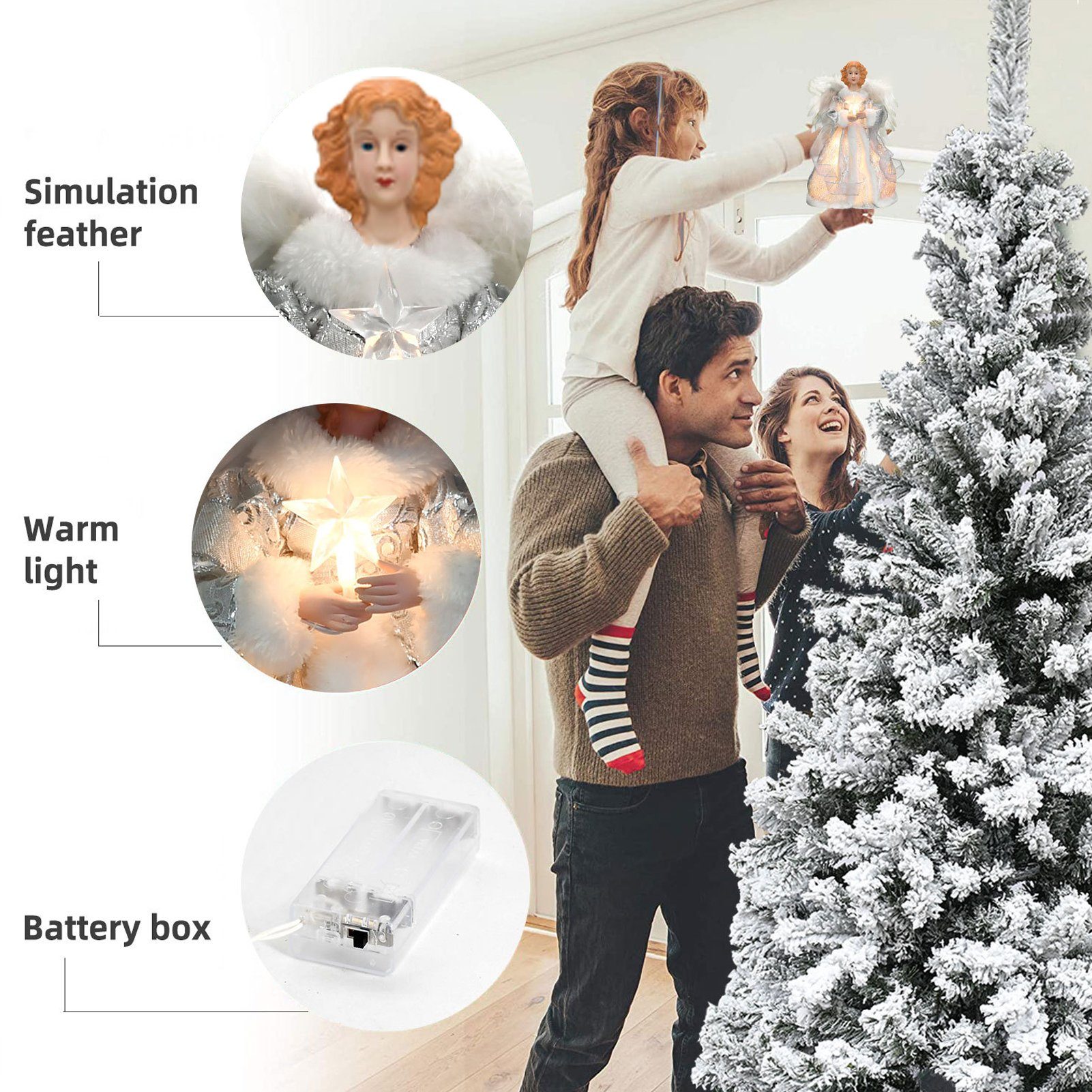 Rutaqian Hänge-Weihnachtsbaum Weihnachtsengel Toper Puppe Weihnachtsbaum Top Dekoration