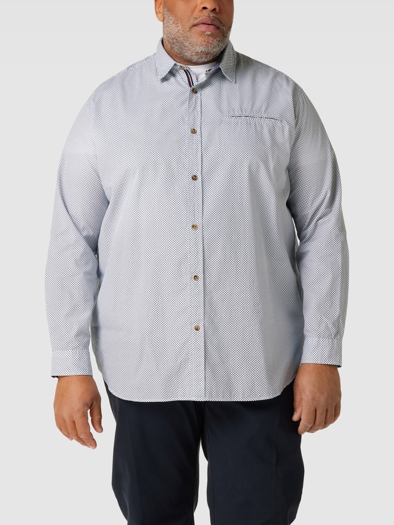 PLUS SIZE Freizeithemd mit Kentkragen Modell 'TREKOTA' in offwhite