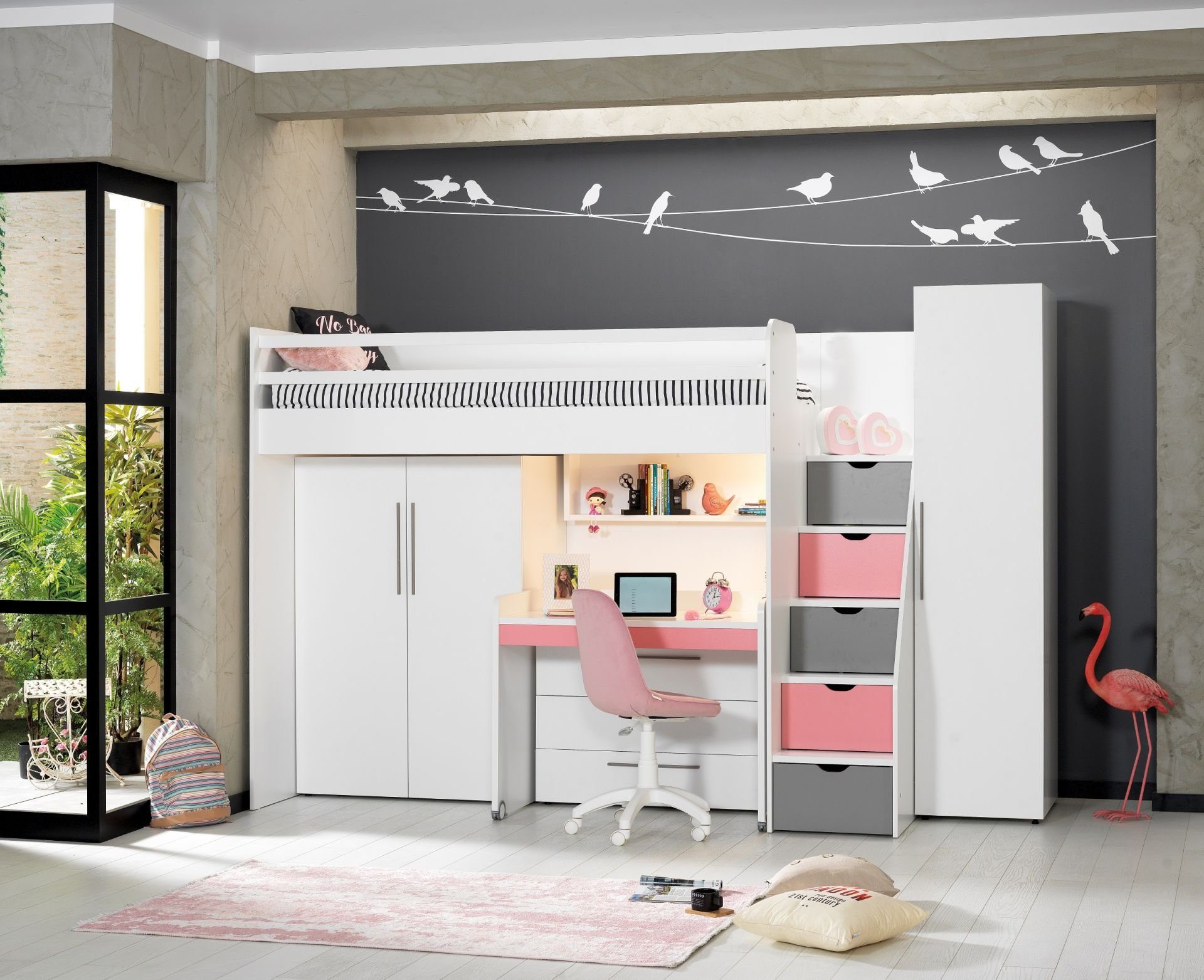 Trebela Jugendzimmer-Set Almila Jugendzimmer Neo mit 2 Schlafplätze