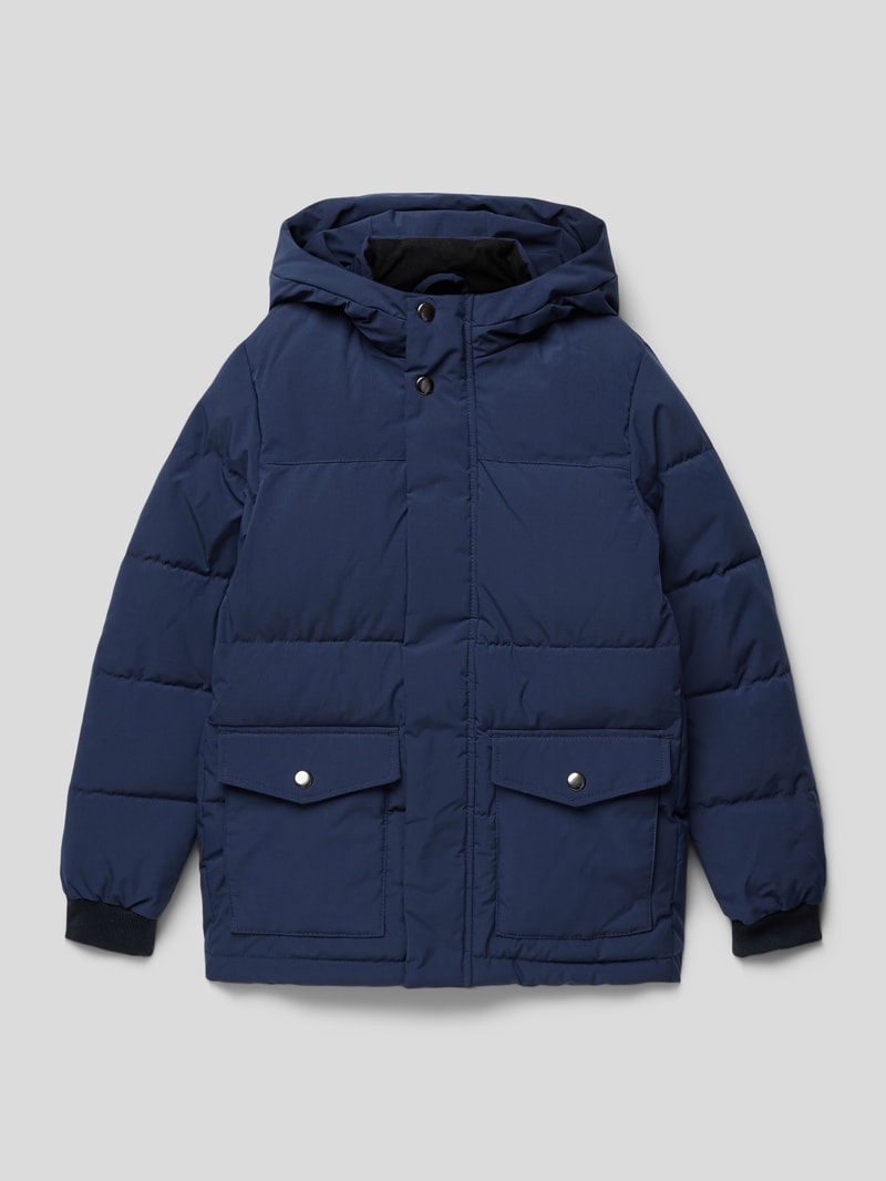Steppjacke mit Kapuze Modell 'DAVID' in marineblau
