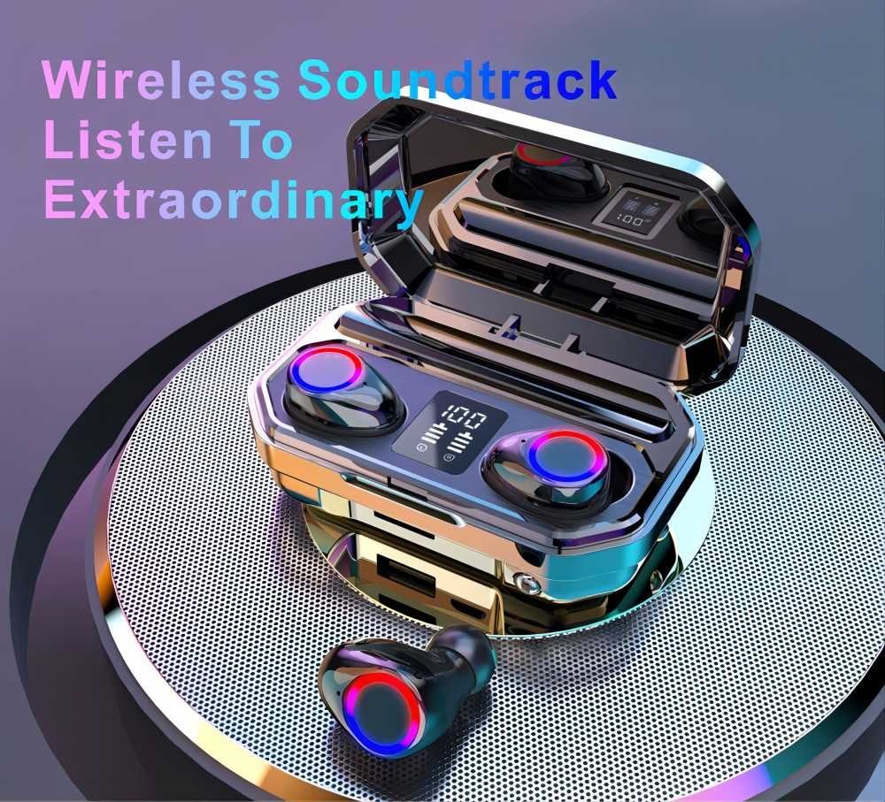7Magic In-Ear-Kopfhörer mit Mikrofon Bluetooth 5.2 LED Anzeige True-Wireless Bluetooth-Kopfhörer (Siri, Voice Assistant, Rauschunterdrückung, Wireless Earbuds, IPX7 Wasserdicht Kabellose Kopfhörer)
