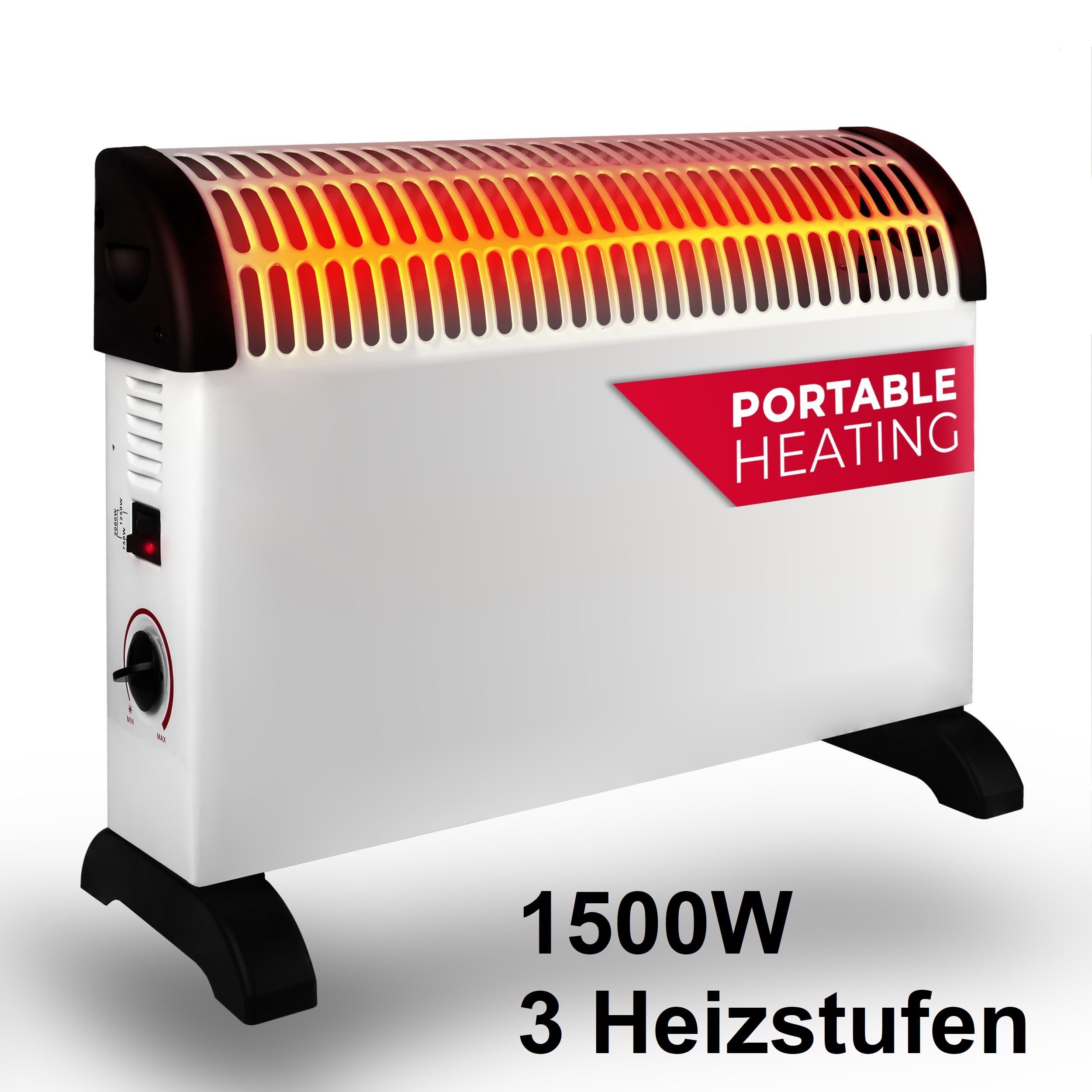 JUNG Konvektor ALPIN Heizung Elektro Mobil, Konvektor Konvektorheizung Elektroheizung, 1500 W, Energiesparend, Heizgerät, Konvektorheizungen Wohnzimmer Heizlüfter