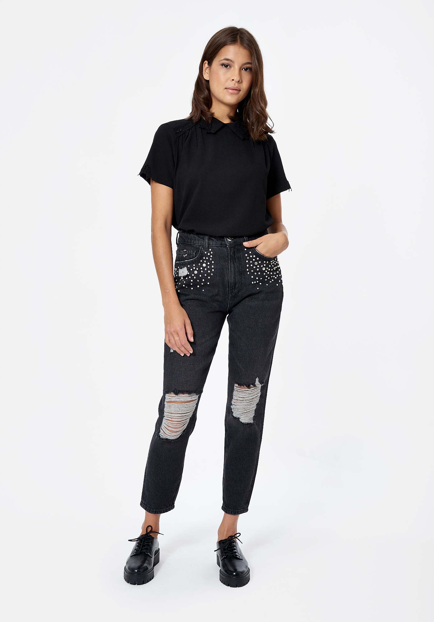 VENUM  Jean fantaisie mom Femme