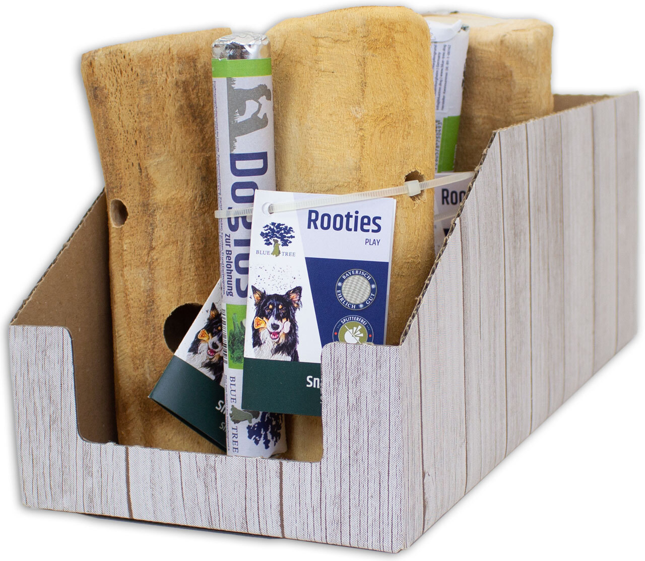 BLUE TREE Intelligenzspielzeug BLUE TREE Rooties Spiel Snack Rolle