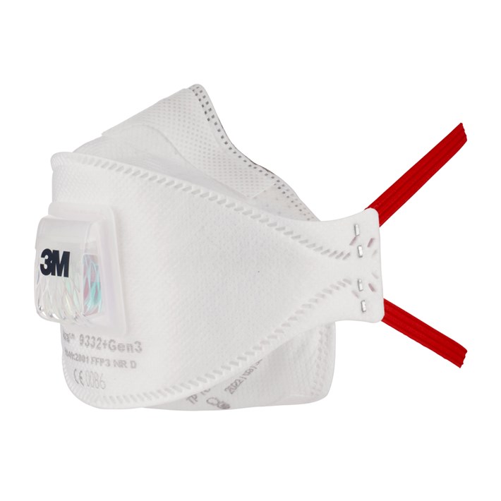 Máscaras de proteção contra poeira 3M 1.21.15.933.30 9332+GEN3 Aura FPP3 + Válvula, 120 unidades