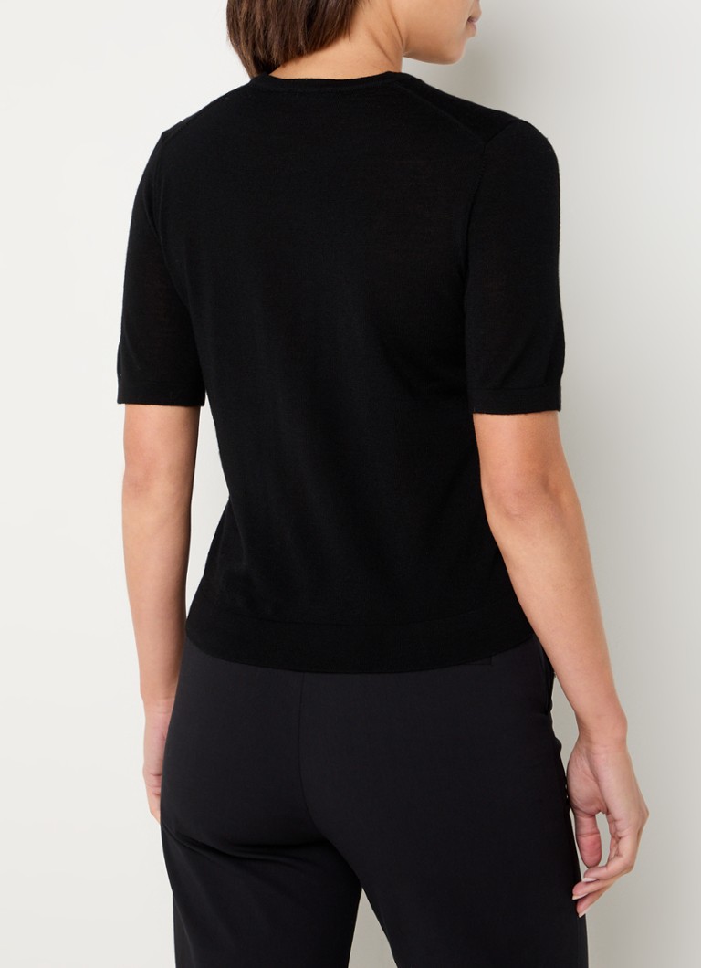 Benetton Fine-knit virgin wool top with round neckline