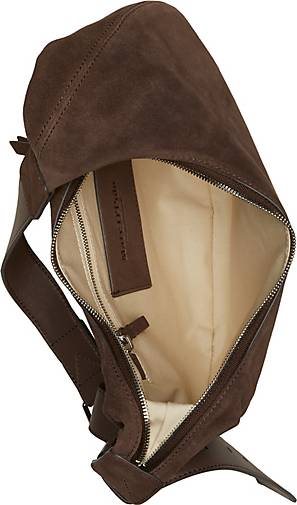 Marc O'Polo Flache Schultertasche small aus softem Velours-Rindleder