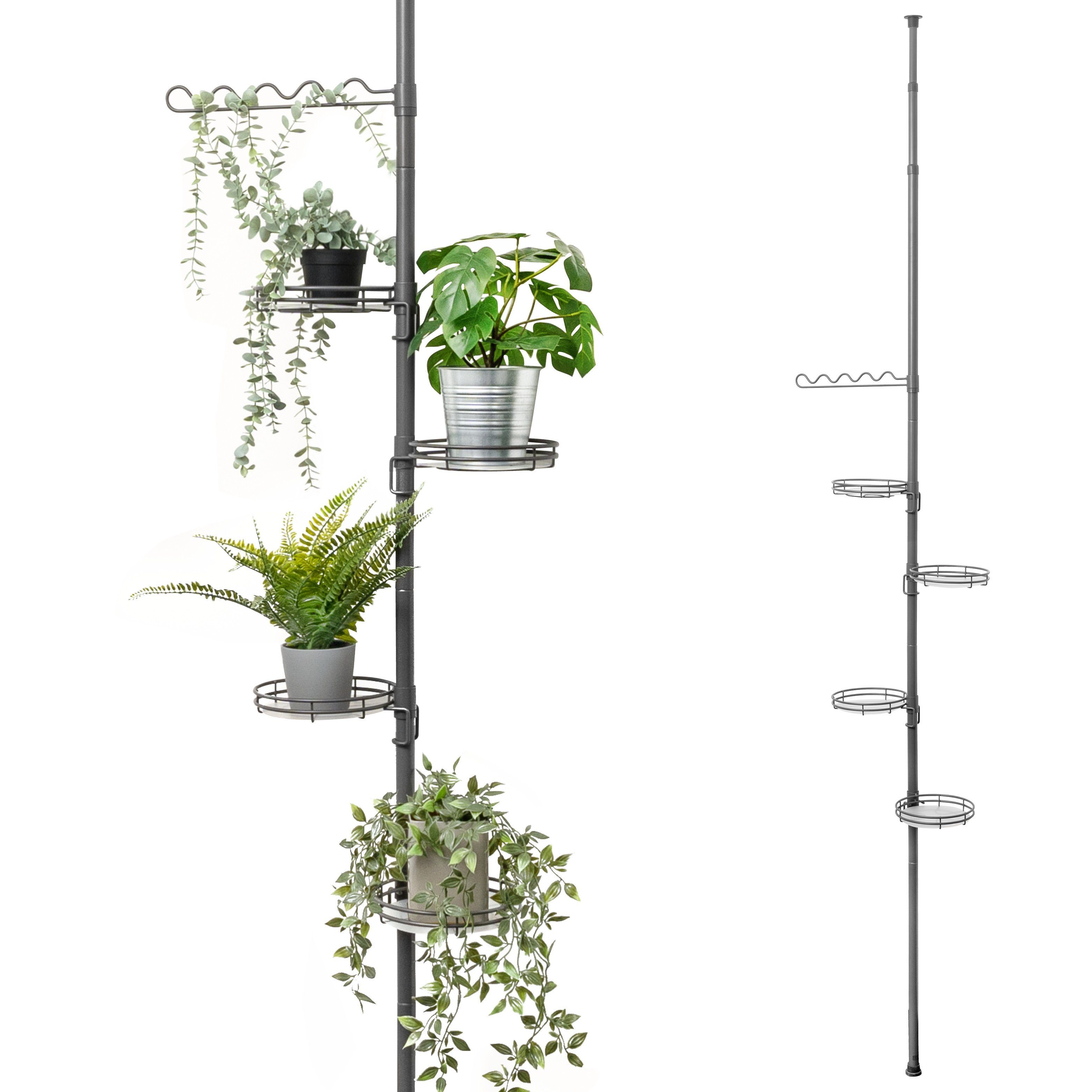 bremermann Blumenständer Teleskop-Blumenregal mit 4 Ablagen, höhenverstellbar