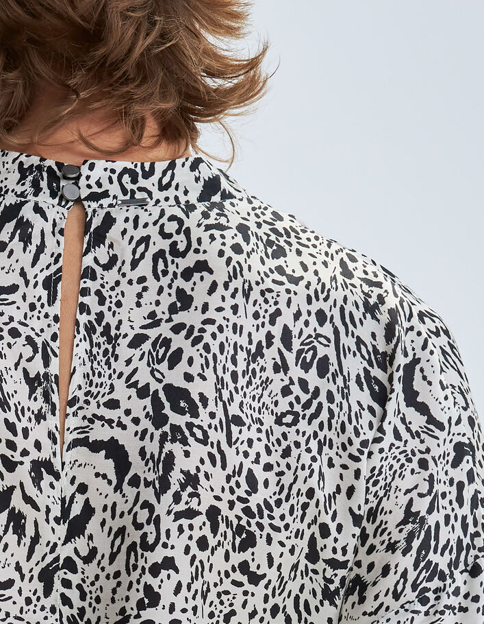 Blouse blanc cassé imprimé animalier Femme