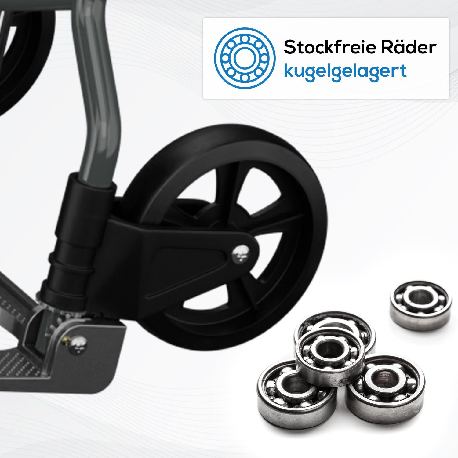 TroniTechnik Sackkarre Handkarre Transportkarre Handwagen, klappbar bis 100 kg Tragfähigkeit, (Transportkarre mit fixierbarem Tragegriff, rutschfeste Transportfläche), faltbar, BxTxH 48x42x98cm, Handkarre zum Transport, Schaumstoffgriff