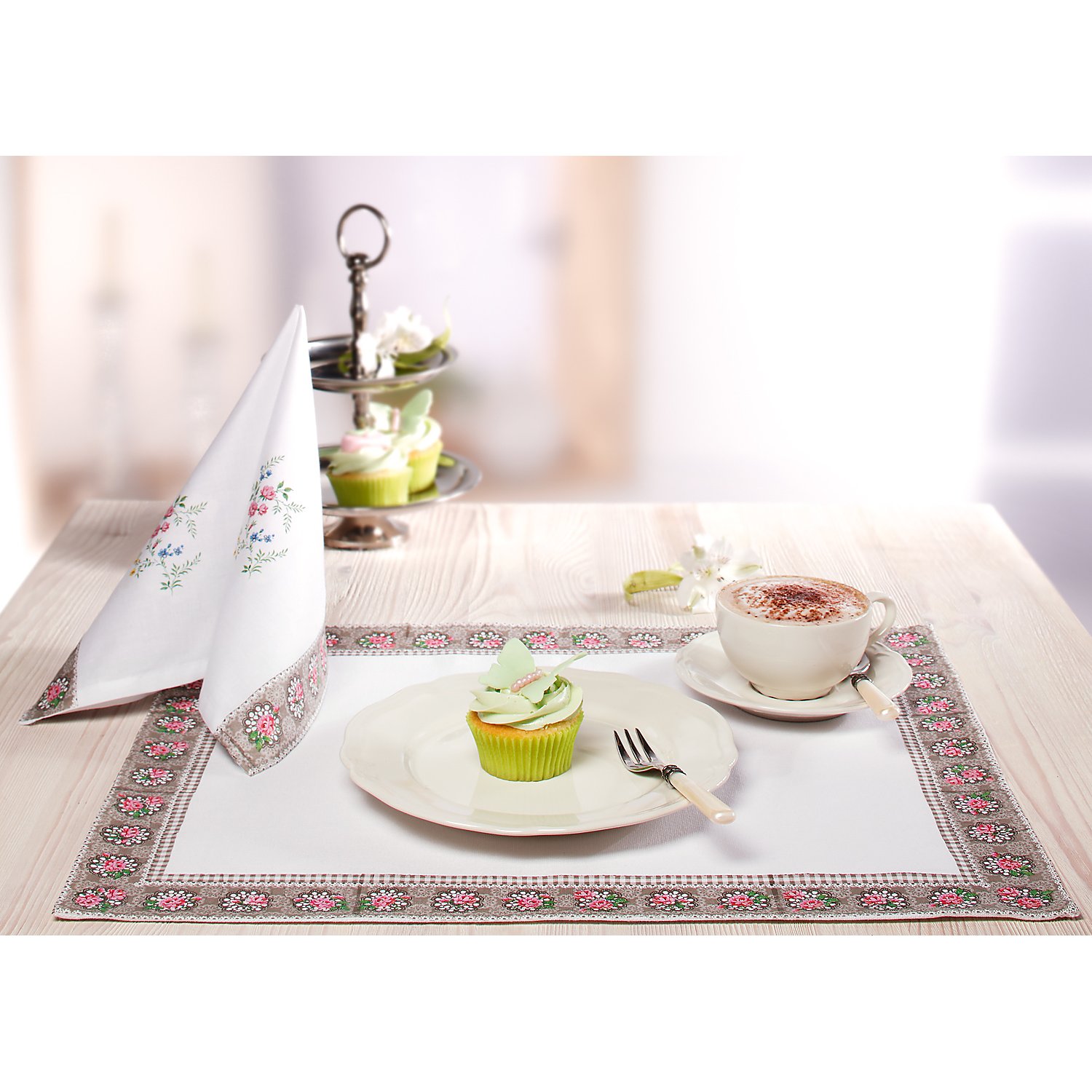 buttinette Stoffservietten, weiß, 45 x 45 cm, 4 Stück
