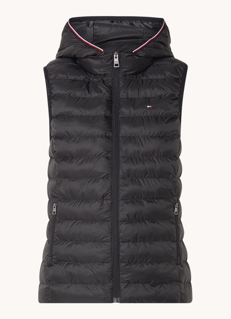 Tommy Hilfiger podstavljeni prsluk s džepovima na patentni zatvarač i kapuljačom