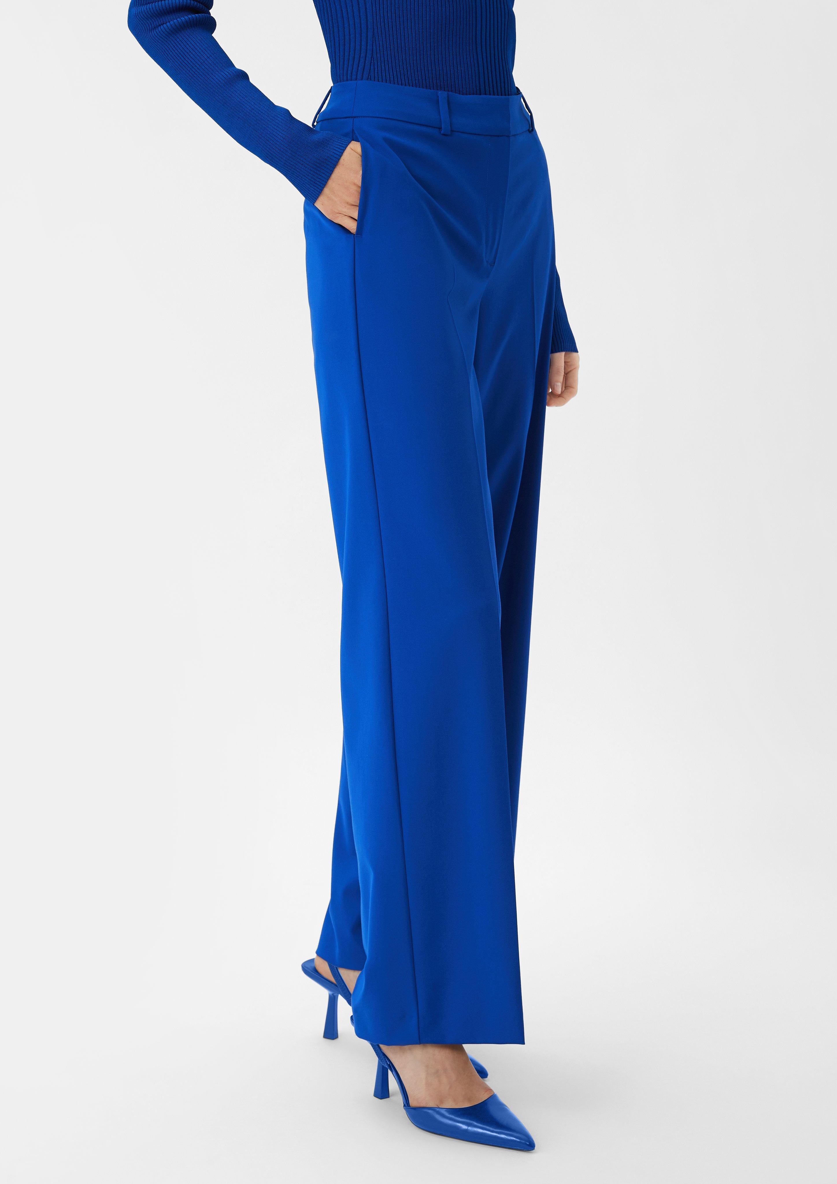 Anzughose mit Wide Leg - ozeanblau