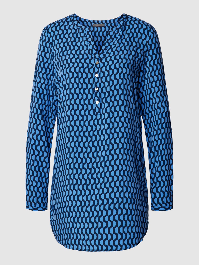 Bluse aus Viskose mit Allover-Print in dunkelblau