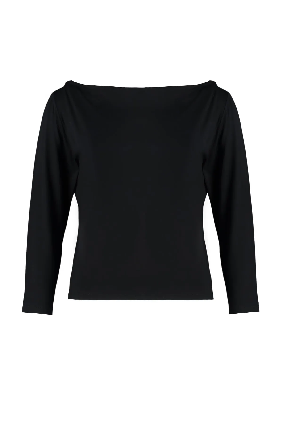 Trendyol Curve  Schwarze Strickbluse mit Carmenkragen TBBAW23AF00031