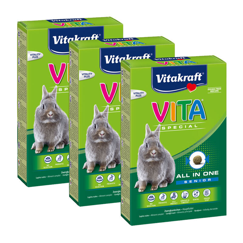 Vitakraft Hauptfutter Vitakraft Vita Special Senior Zwergkaninchen 3x600 g