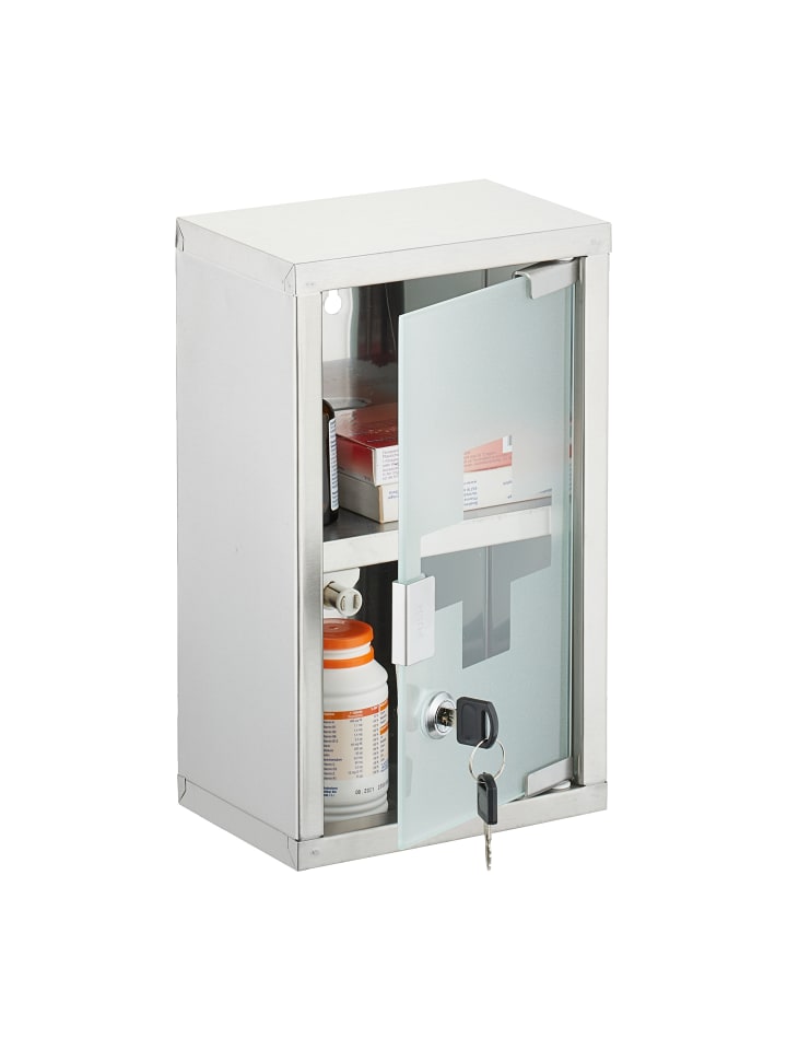 relaxdays Medizinschrank in Silber - (B)18 x (H)30 x (T)12 cm günstig kaufen onesize