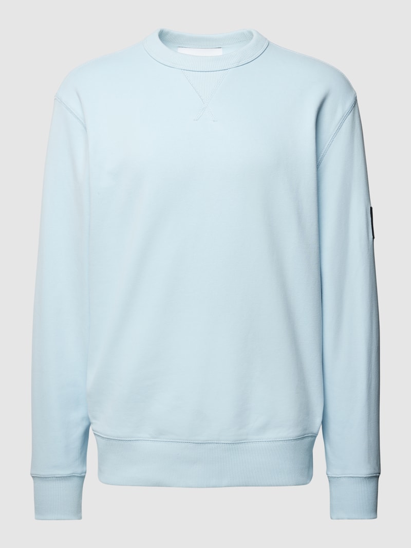 Sweatshirt mit Label-Patch in hellblau