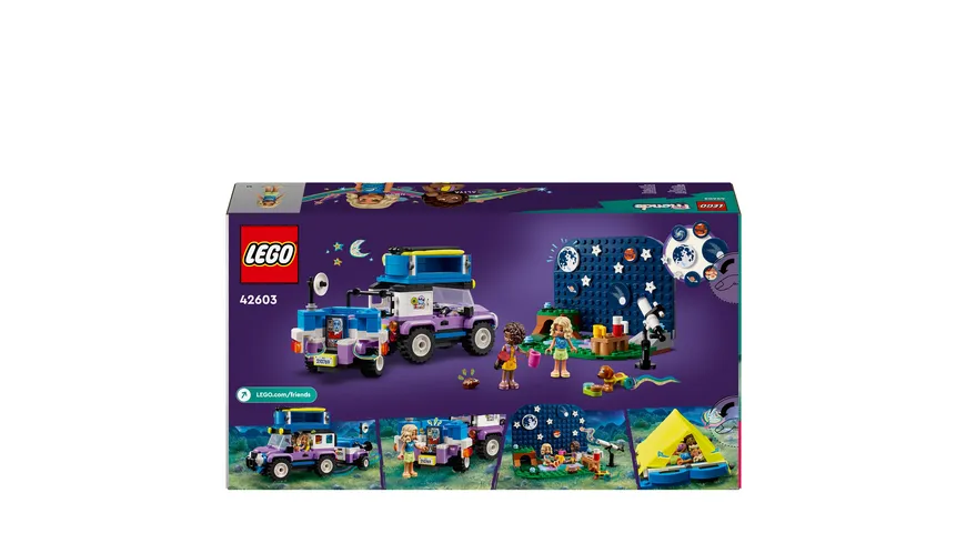 LEGO Friends 42603 Sterngucker-Campingfahrzeug, Auto-Spielzeug mit Teleskop