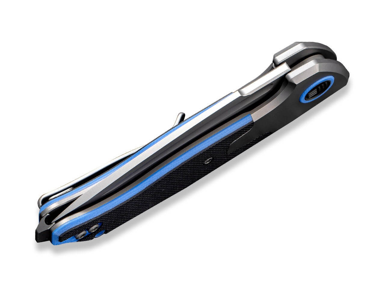 Press Check Titanium G10 Black Blue Tanto