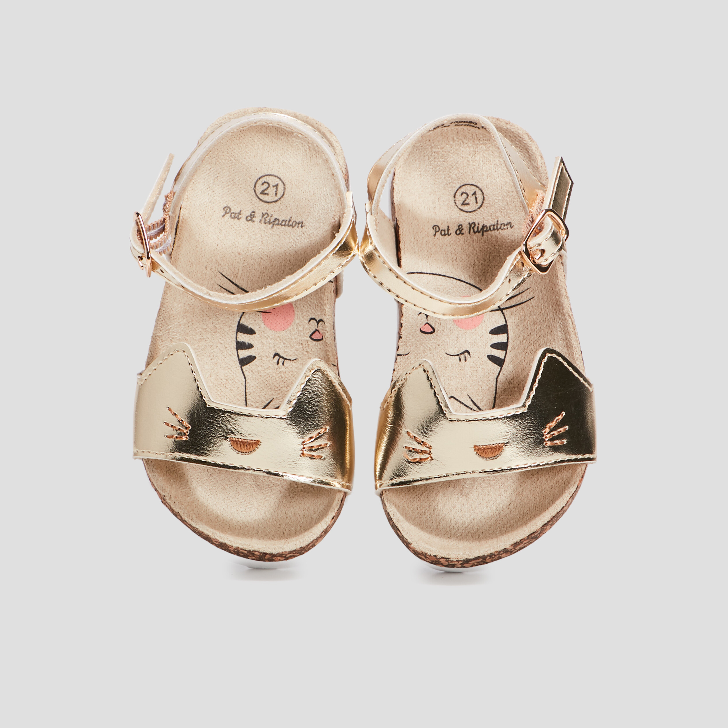 Sandales métallisées jaune or bébé fille | La Halle